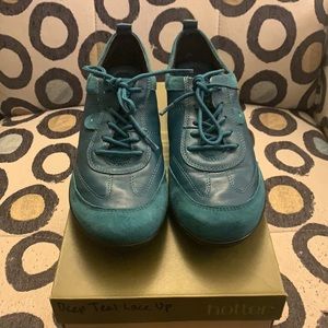 Hotter Prism Lace-Ups in Leather & Suede (Teal)